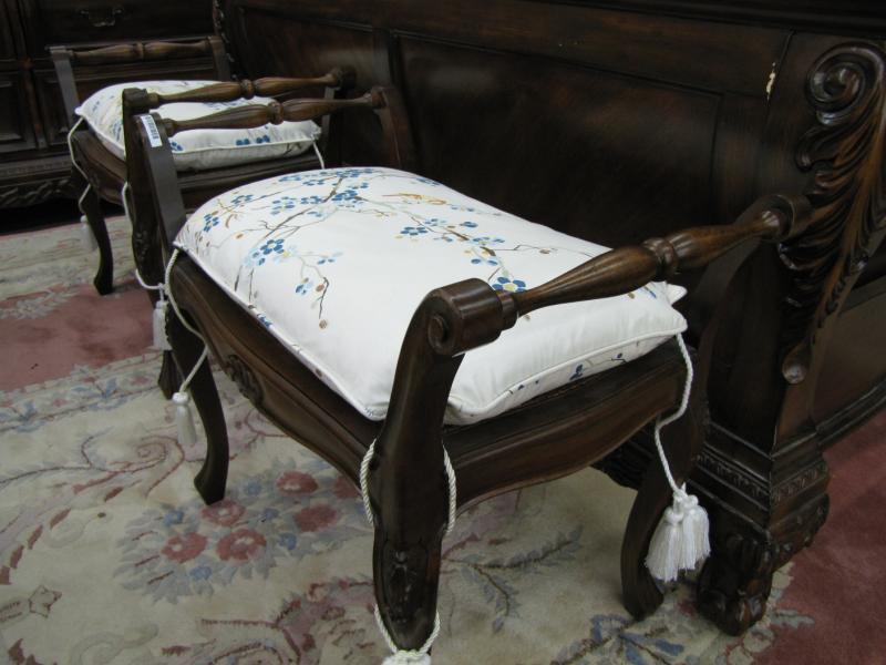 Appraisal: Pair of French Style Cane Seat Vanity Stools