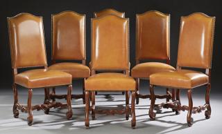 Appraisal: Set of Six French Louis XIII Style Carved Beech Up