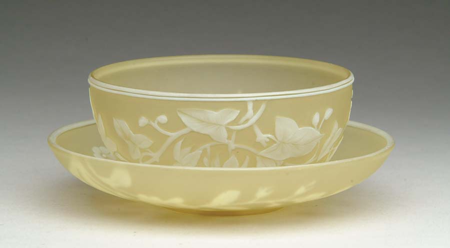 Appraisal: WEBB CAMEO BOWL AND PLATE Wonderful and delicate Webb cameo