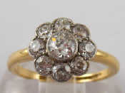 Appraisal: An antique carat gold old brilliant cut diamond ring of