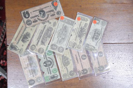 Appraisal: GROUP OF CONFEDERATE PAPER CURRENCY Five Two Dollar bills with