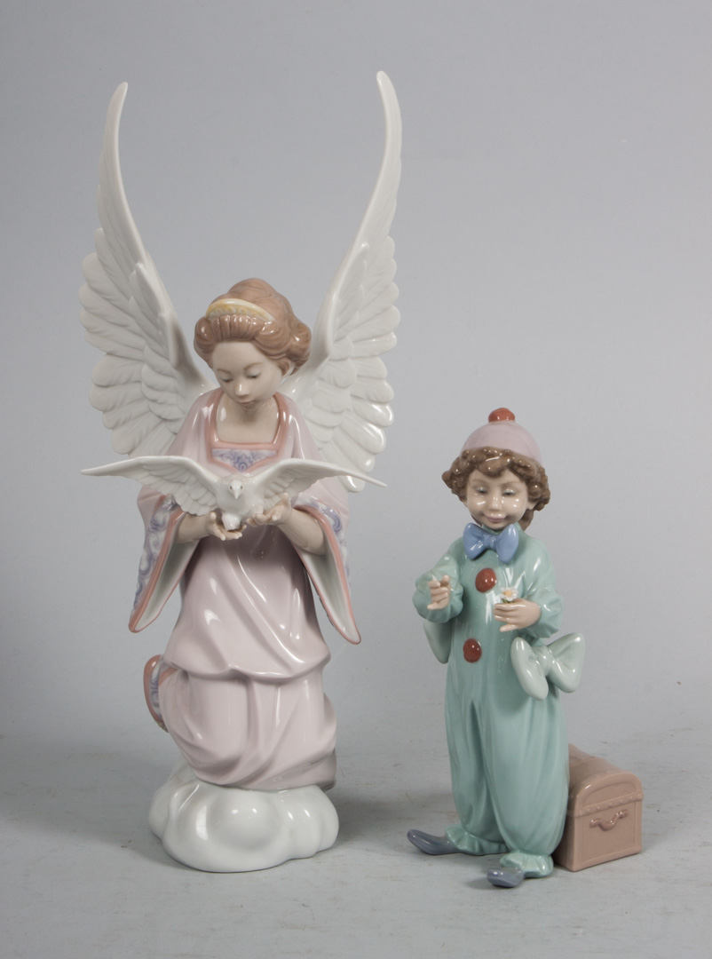 Appraisal: Two Lladro porcelain figures Angel of Peace in H and