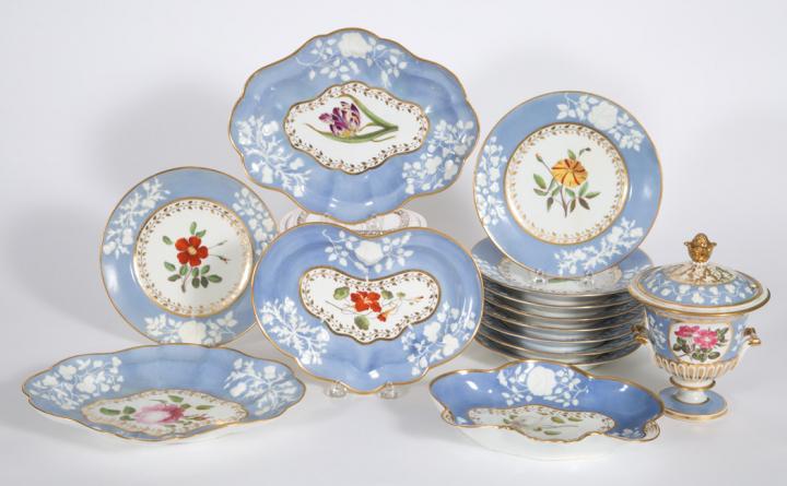 Appraisal: Chamberlain's Worcester Porcelain Dessert Service Comprising eleven dishes three square