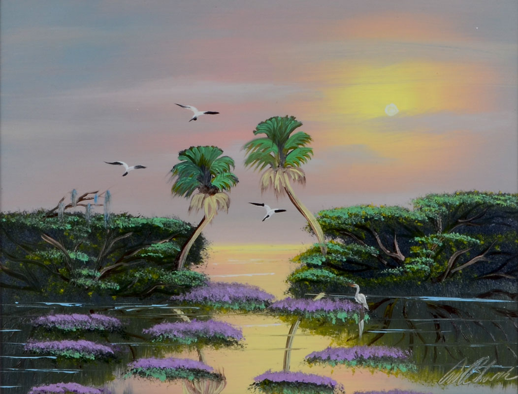 Appraisal: BLACK Al American th Century Florida Highwaymen sunrise backwaters landscape