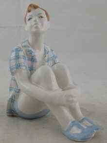 Appraisal: A Soviet Russian ceramic figure of a boy in blue