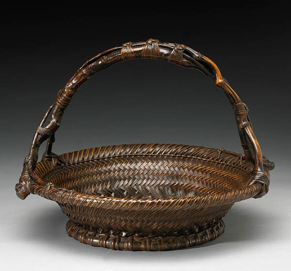 Appraisal: A display basket morikago Taisho Period Signed Chikuunsai - Of