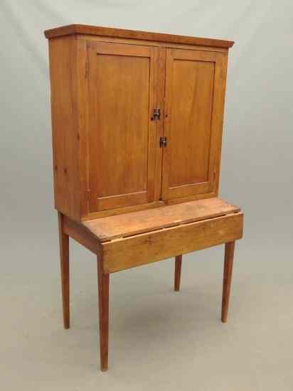 Appraisal: th c primitive two door desk with flip front desk