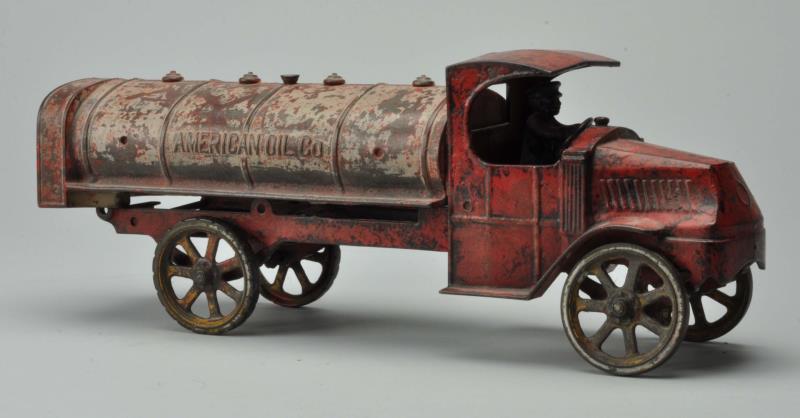 Appraisal: Dent Cast Iron American Oil Truck This toy has moderate