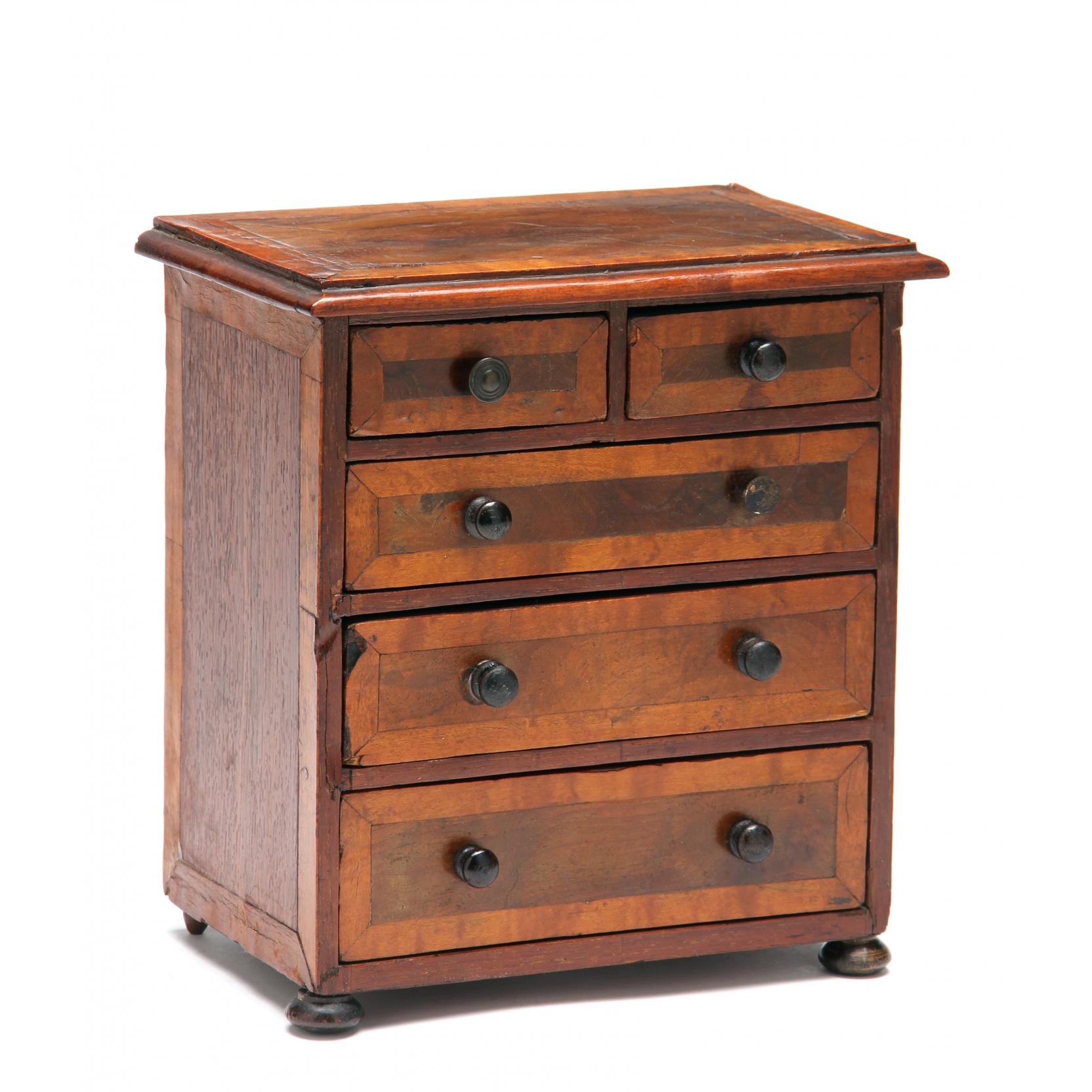 Appraisal: American Miniature Chest of Drawers early th century cherry and