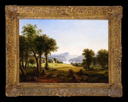 Appraisal: AMERICAN SCHOOL ATTRIBUTED TO GEORGE INNESS FARM IN THE MOUNTAINS