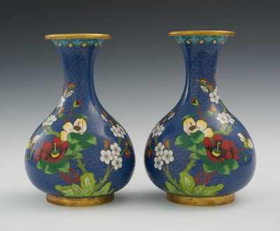 Appraisal: A Pair of Chinese Cloisonne Vases ca th Century Mirror