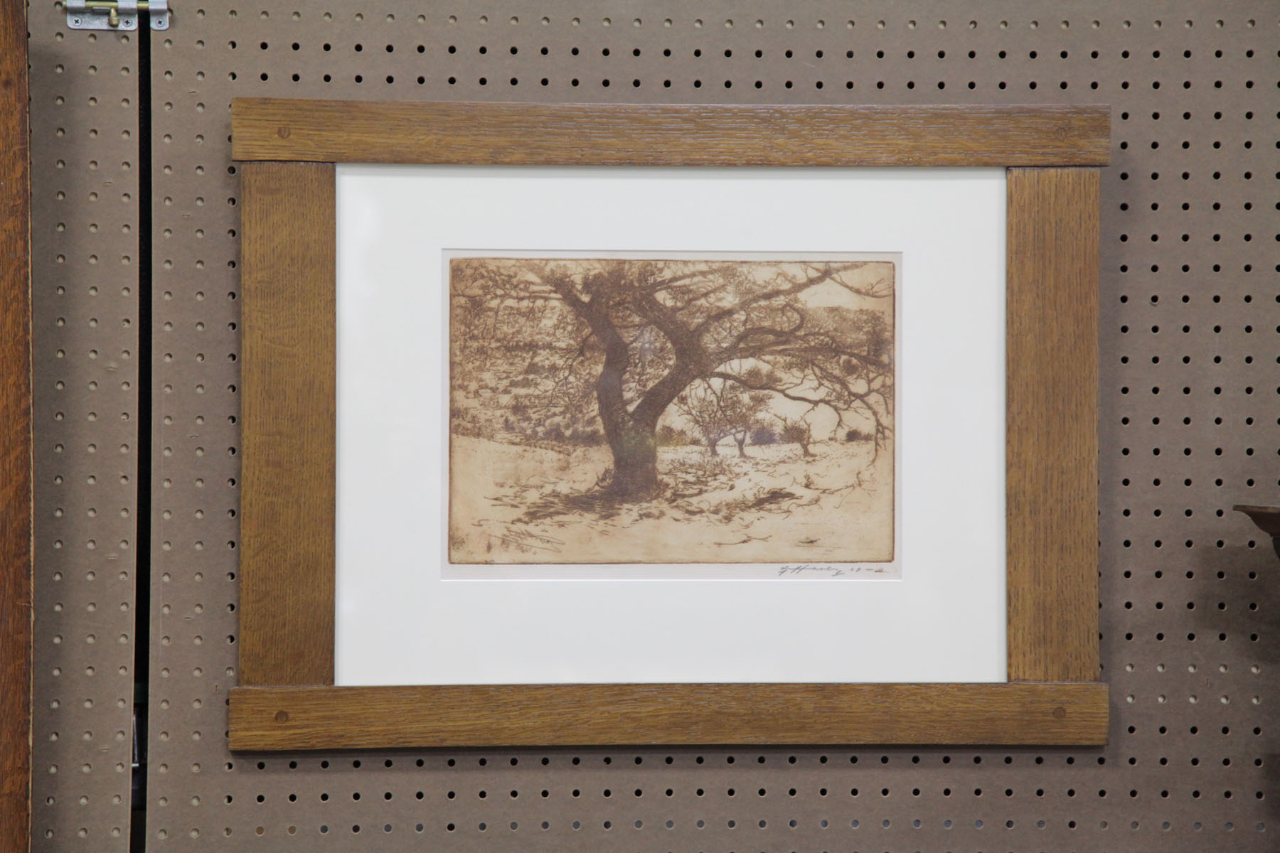 Appraisal: FRAMED ETCHING BY E T HURLEY OHIO - Ohio early