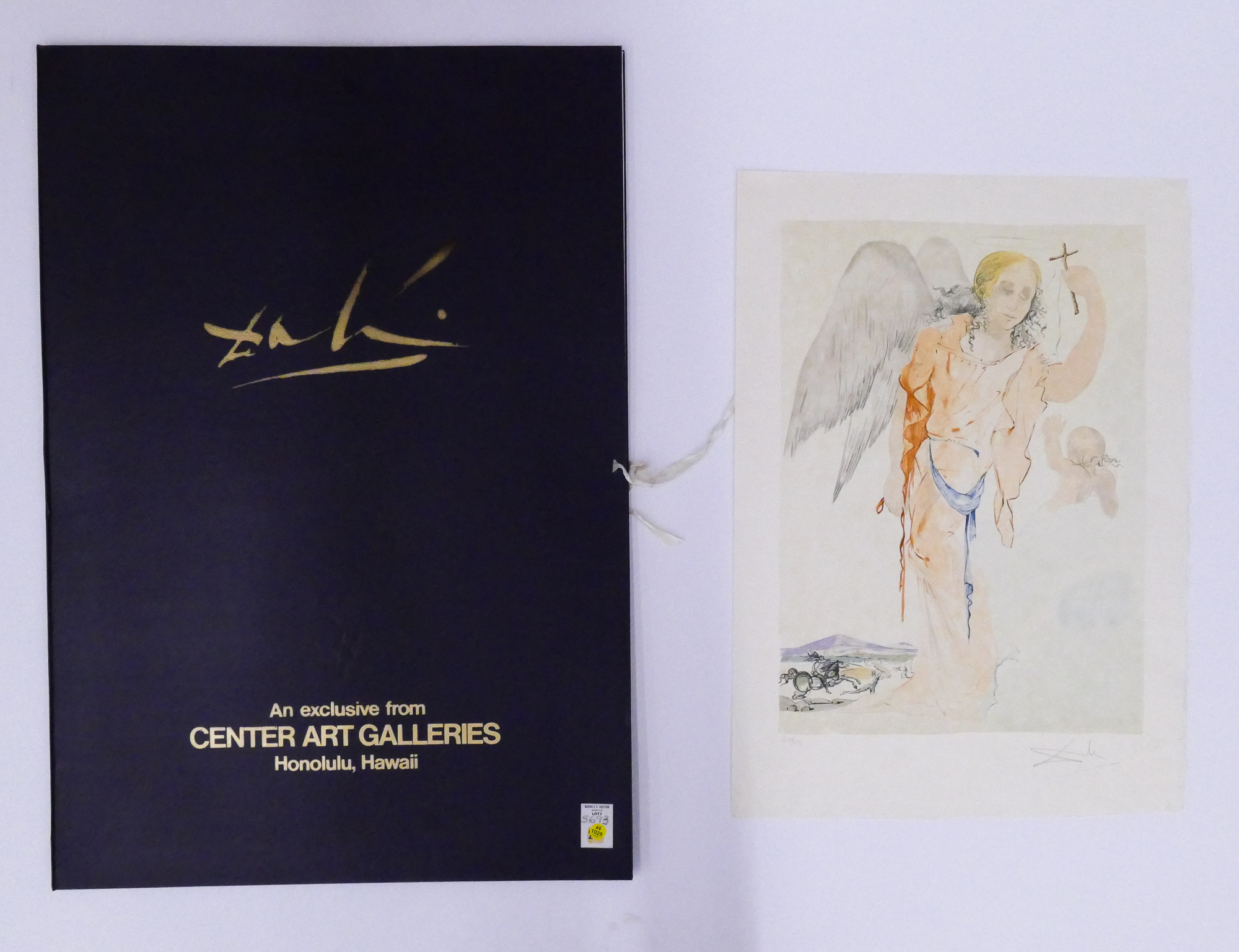 Appraisal: After Salvador Dali 'Angel with Cross' S N Lithograph on