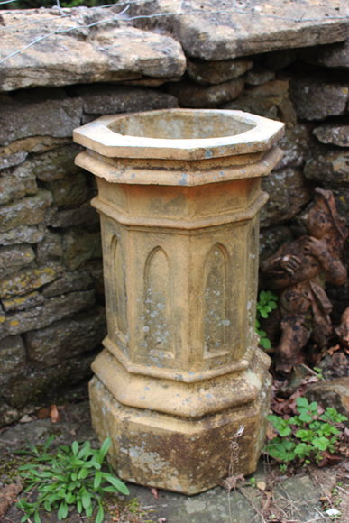 Appraisal: AN OLD TERRACOTTA GOTHIC STYLE OCTAGONAL CHIMNEY POT cm wide