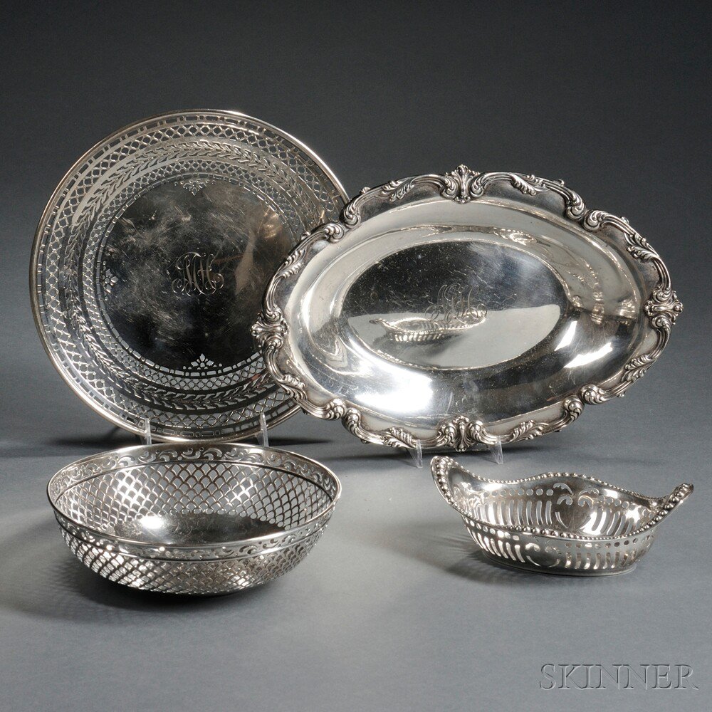 Appraisal: Four American Sterling Silver Dishes th century two Redlich each