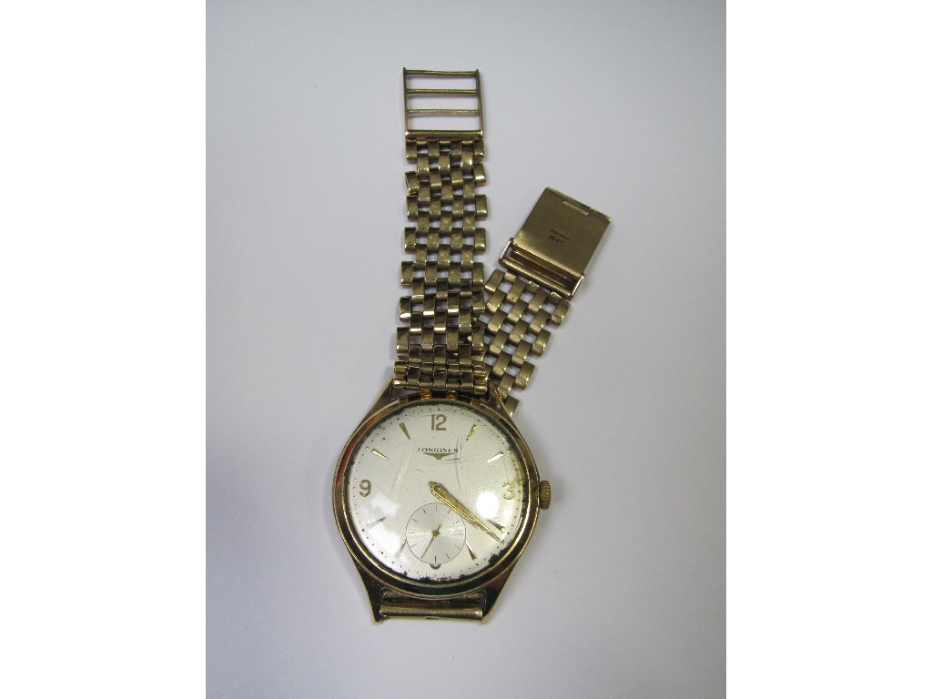 Appraisal: Gents ct gold cased Longines wrist watch with cream dial