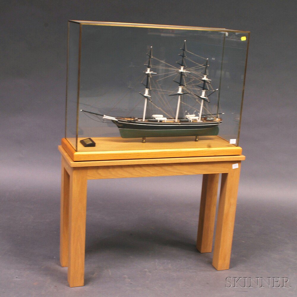 Appraisal: Cased Carved and Painted Model of the Clipper Cutty Sark