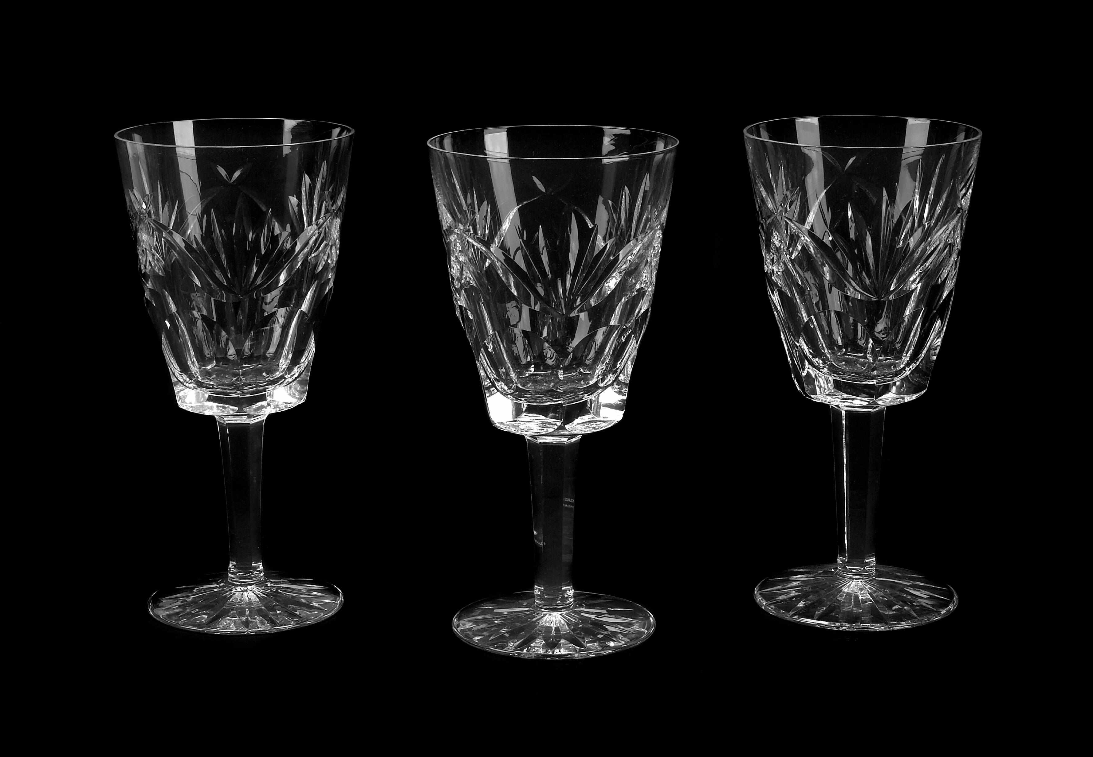 Appraisal: A set of thirteen Waterford crystal wine glasses each engraved