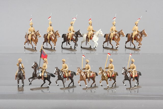 Appraisal: Lot of metal Indian Lancers Northwest Frontier Painted gloss on