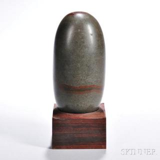 Appraisal: Large Shiva Lingam Stone Sculpture India or Nepal the large