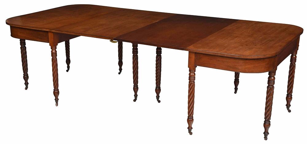 Appraisal: Virginia Federal Walnut Two Part Banquet Table attributed to shop