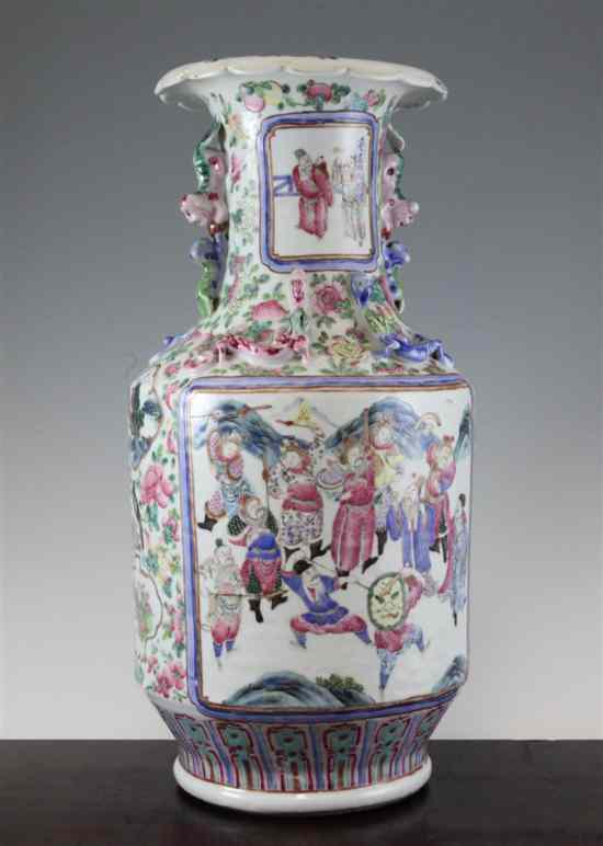 Appraisal: A Chinese famille rose baluster vase late th century painted