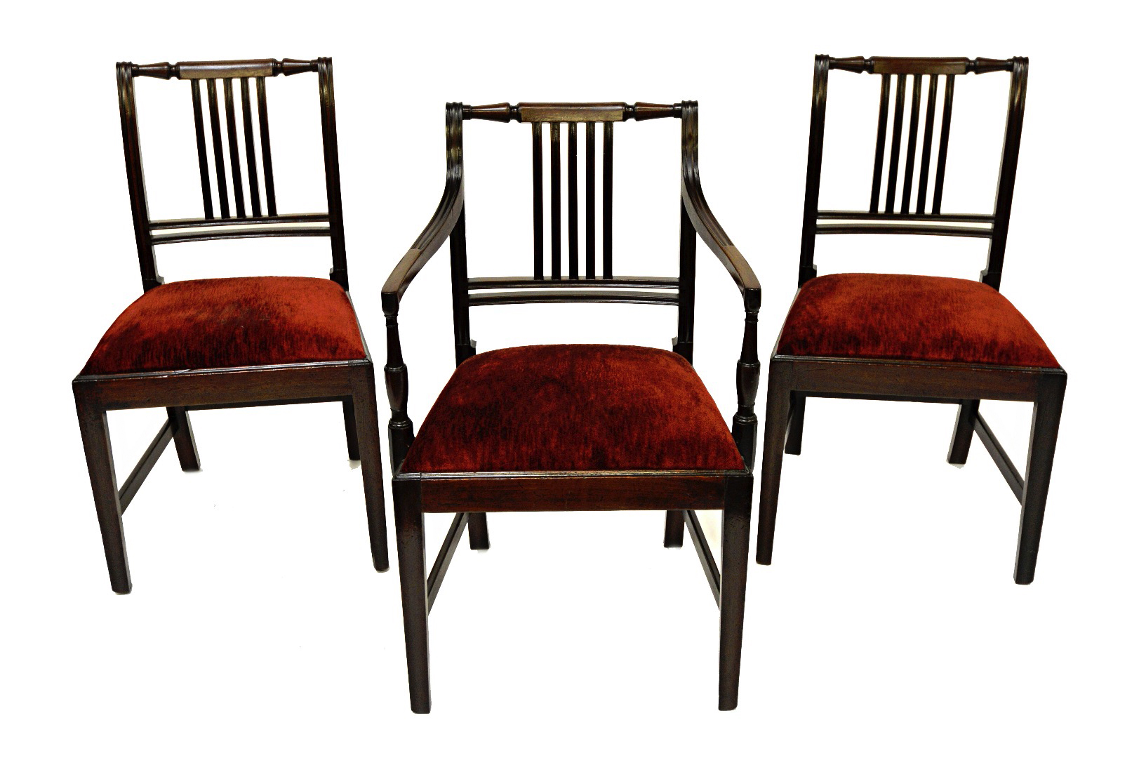 Appraisal: A set of eight George III mahogany dining chairs the