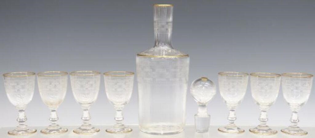 Appraisal: lot of French crystal liqueur service attributed to Baccarat parcel