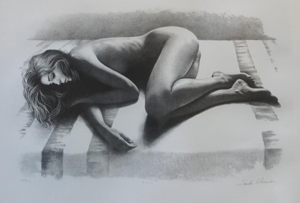 Appraisal: SANDU LIBERMAN ROMANIAN - RESTING WOMAN LITHOGRAPH PRINT FRAME X