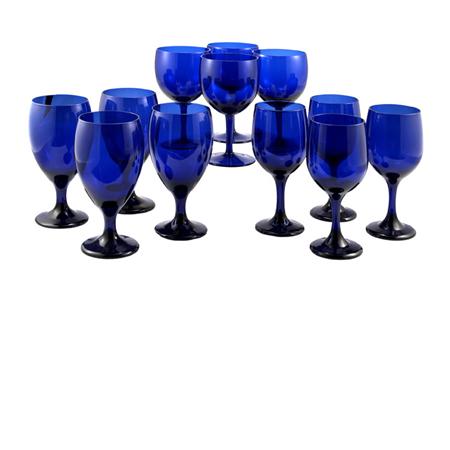 Appraisal: Partial Set of Cobalt Glass Stemware Estimate -