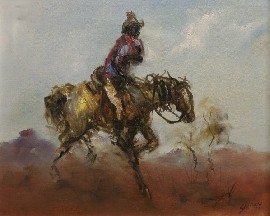 Appraisal: Hugh David Sawrey - The Aboriginal Horsetailer oil on board