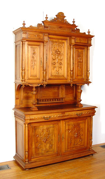 Appraisal: LATER TH C CONTINENTAL COURT CUPBOARD Sensational two part cabinet