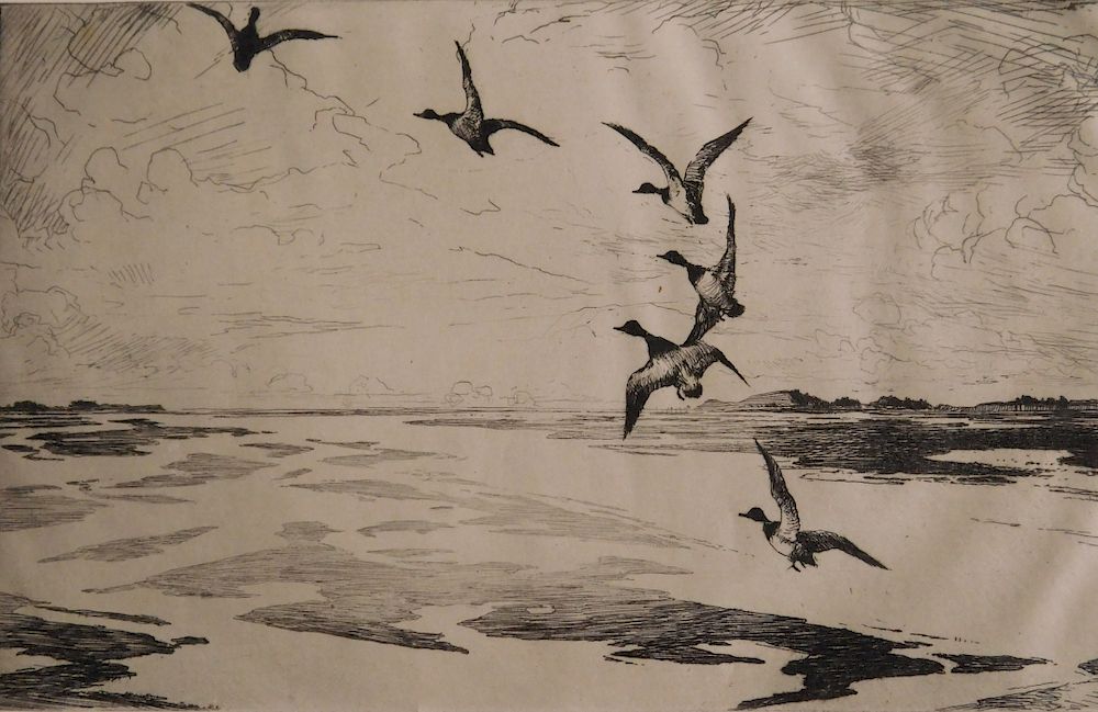 Appraisal: Frank Benson etching Frank Benson American - - ''Wide Marshes''