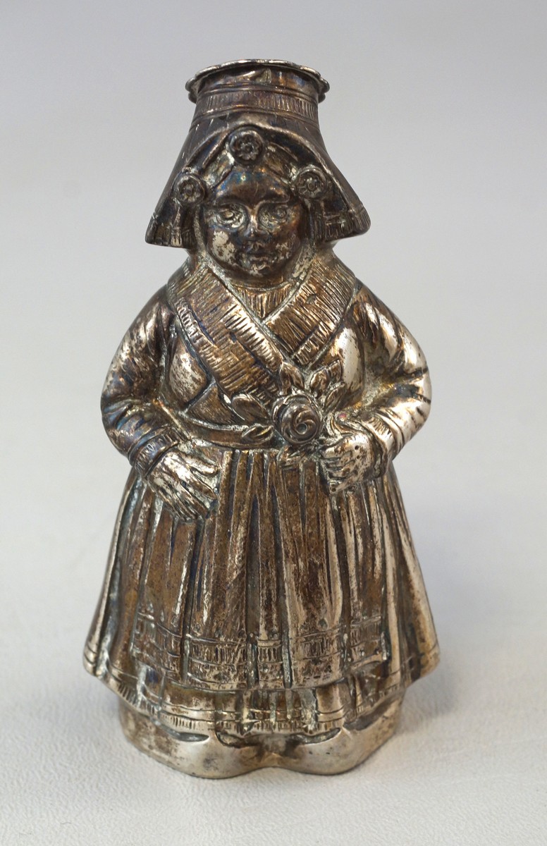 Appraisal: Continental Silver Figural Salt Shaker of a Dutch Girl mark