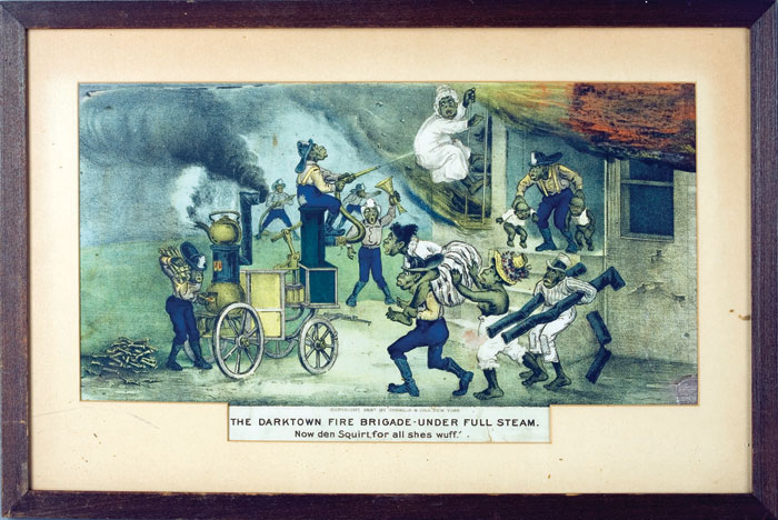 Appraisal: THE DARKTOWN FIRE BRIGADE - UNDER FULL STEAM Small-folio handcolored