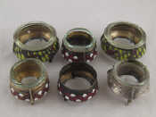 Appraisal: Five white metal cloisonne enamelled salts one liner missing and