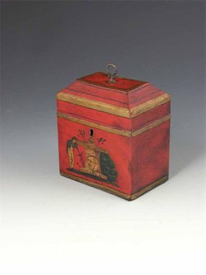 Appraisal: Admiral Lord Nelson Interest A tole peinte tea caddy the