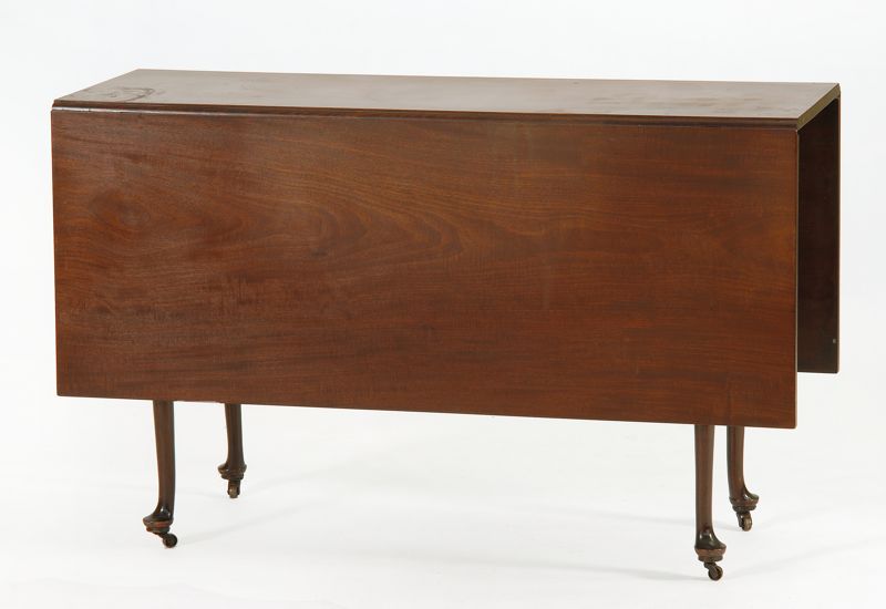 Appraisal: ANTIQUE AMERICAN DROP-LEAF TABLE th CenturyIn San Domingo mahogany Rectangular