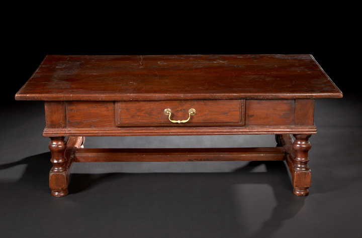 Appraisal: Provincial Oak Coffee Table the rectangular top above a paneled