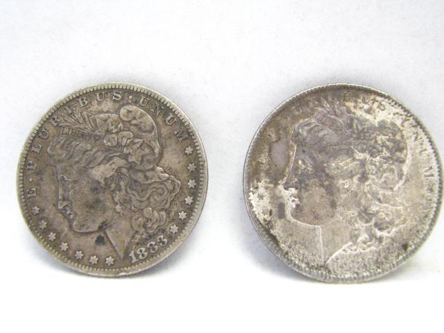 Appraisal: Two U S Morgan Silver Dollars including -S and both