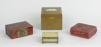 Appraisal: A Lot of Four Decorative Boxes A lot of four