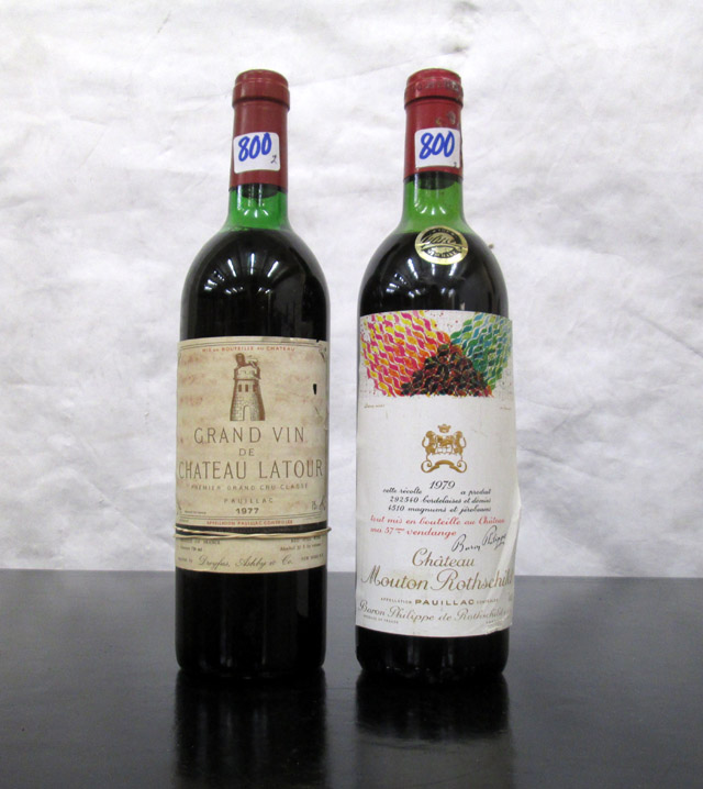 Appraisal: TWO BOTTLES OF VINTAGE FRENCH RED BORDEAUX WINE Chateau Latour