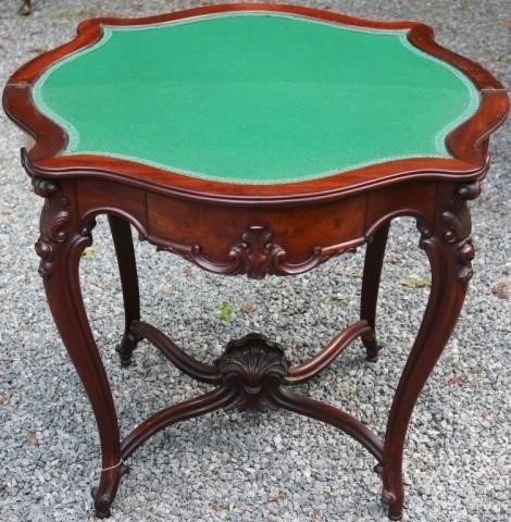 Appraisal: TH C AMERICAN MAHOGANY CARD TABLE ROCOCOSTYLE ATTRIBUTED TO CHARLES