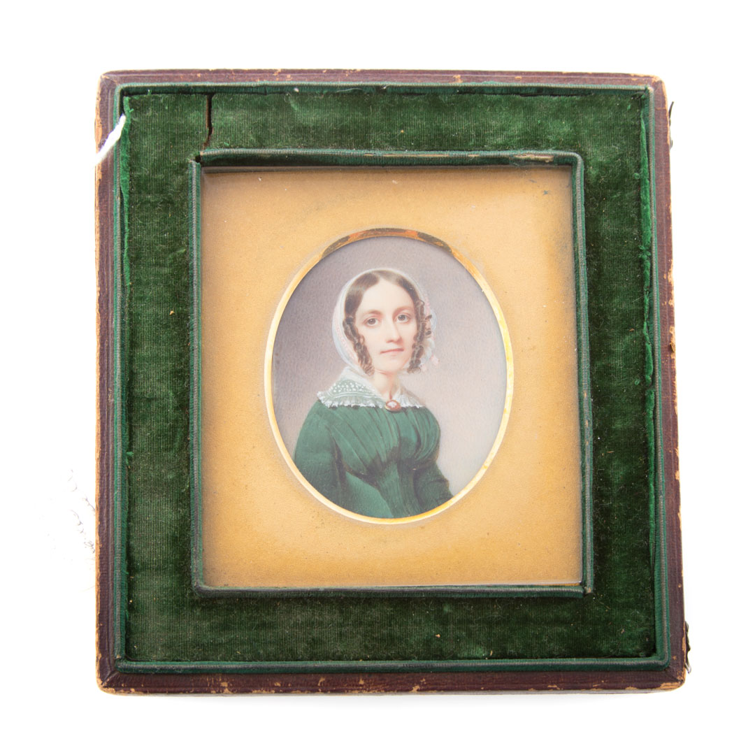 Appraisal: Attr to Charles Ingham Portrait miniature Irish American - Catherine