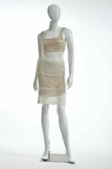 Appraisal: PACO RABANNE WHITE CROCHET SKIRT AND TOP s Sleeveless top