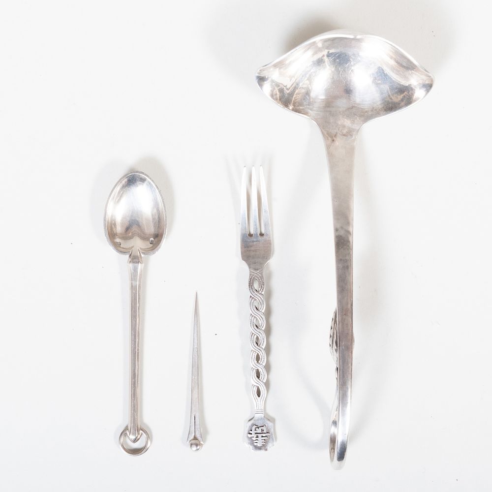 Appraisal: Group of Export Continental and Jensen Style Silver Wares Comprising