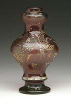 Appraisal: BURGUN SCHVERER CAMEO AND ENAMEL VASE Amethyst bulbous form vase