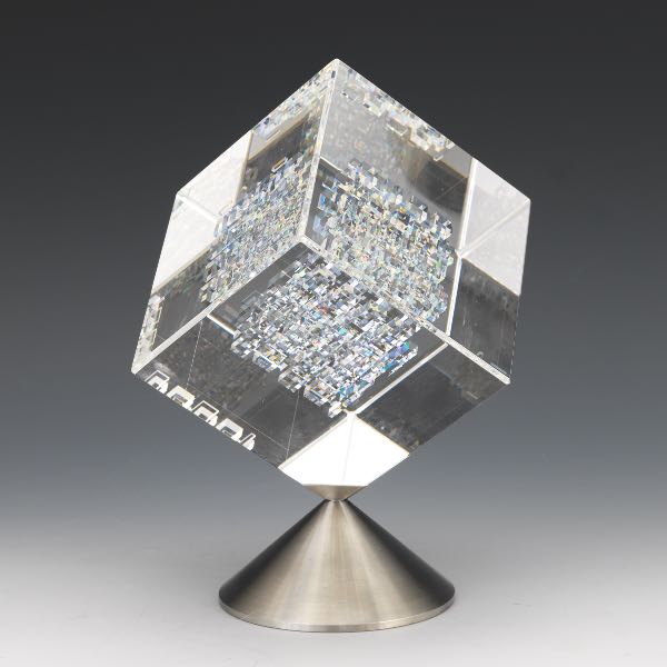 Appraisal: JON KUHN AMERICAN B cube overall Celestial Spaces Ground polished