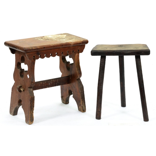 Appraisal: A pine trestle stool late th early th c in