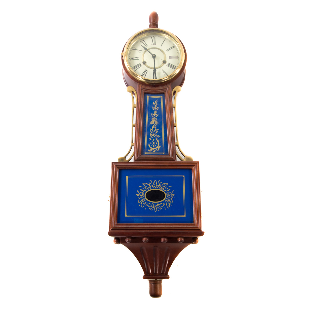 Appraisal: Federal style mahogany banjo clock mahogany case with two eglomise